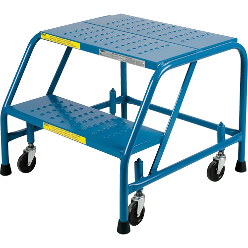 Escabeau roulant, 2 marches, Largeur de la marche 18", Hauteur de la plateforme 19", Acier St. Lawrence Industrial & Safety Supply
