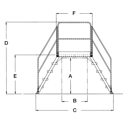 &eacute;chelles de liaison, 91 " Port&eacute;e hors tout, 40" ha x 48" p, 24" Largeur de la marche St. Lawrence Industrial & Safety Supply