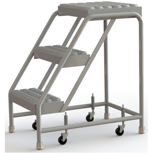 &eacute;chelles roulantes, 3 marches, Largeur de la marche 16", Hauteur de la plateforme 30", Aluminium St. Lawrence Industrial & Safety Supply