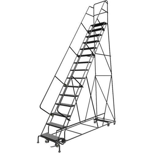 &eacute;chelles roulantes multidirectionnelles, 15 marches, Largeur de la marche 24", Hauteur de la plateforme 150", Acier St. Lawrence Industrial & Safety Supply