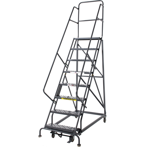 &eacute;chelles roulantes robustes, 8 marches, Largeur de la marche 24", Hauteur de la plateforme 80", Acier St. Lawrence Industrial & Safety Supply
