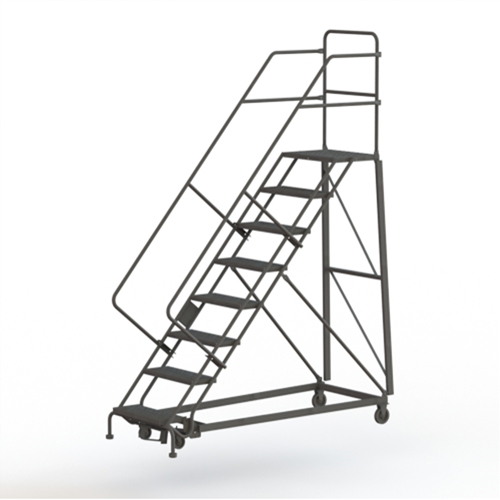 Heavy Duty Safety Slope Ladder, 8 Steps, Serrated, 50° Incline, 80" High St. Lawrence Industrial & Safety Supply