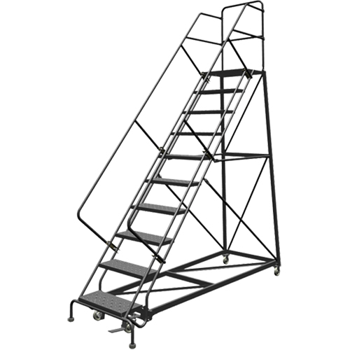 &eacute;chelles en angle de s&eacute;curit&eacute;, 9 marches, Perfor&eacute;, Inclinaison 50°, Hauteur 90" St. Lawrence Industrial & Safety Supply