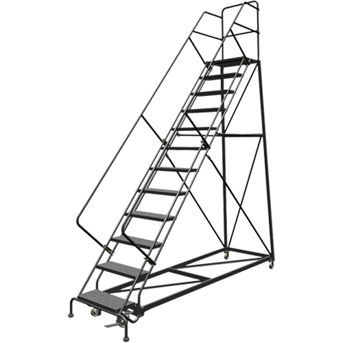 &eacute;chelles en angle de s&eacute;curit&eacute;, 12 marches, Perfor&eacute;, Inclinaison 50°, Hauteur 120" St. Lawrence Industrial & Safety Supply