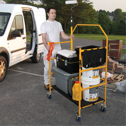 Jobsite Series 4' Safety Rail & Tool Shelf Scaffold Kit, Steel Frame, 49-1/2" D x 57-3/4" H St. Lawrence Industrial & Safety Supply