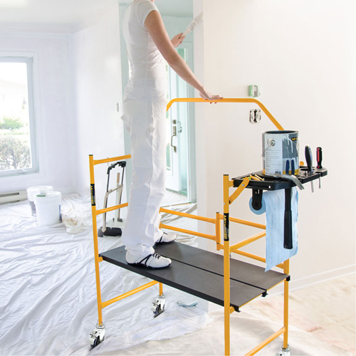 Jobsite Series 4' Safety Rail & Tool Shelf Scaffold Kit, Steel Frame, 49-1/2" D x 57-3/4" H St. Lawrence Industrial & Safety Supply
