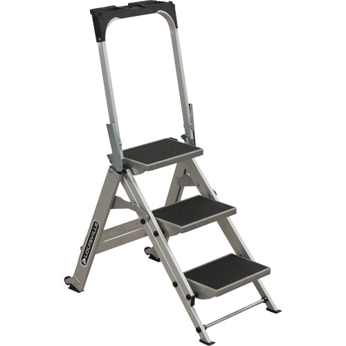 &eacute;chelle escabeau avec roues pivotantes, 3 marches, 34" x 22" x Hauteur 50,75" St. Lawrence Industrial & Safety Supply