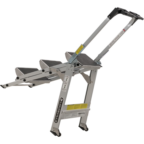 &eacute;chelle escabeau avec roues pivotantes, 3 marches, 34" x 22" x Hauteur 50,75" St. Lawrence Industrial & Safety Supply