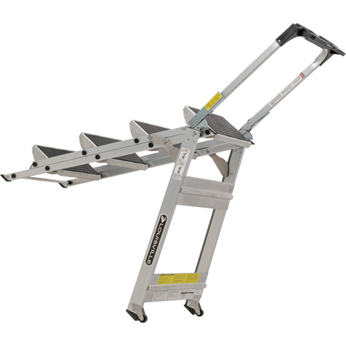 &eacute;chelle escabeau avec roues pivotantes, 4 marches, 44,25" x 22,13" x Hauteur 59" St. Lawrence Industrial & Safety Supply