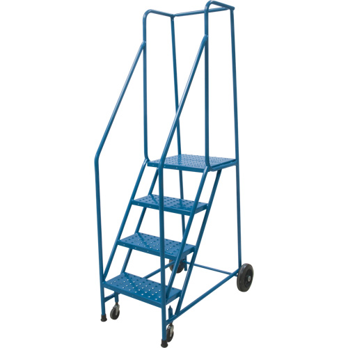 Rolling Step Ladder, 4 Steps, 18" Step Width, 37" Platform Height, Steel St. Lawrence Industrial & Safety Supply