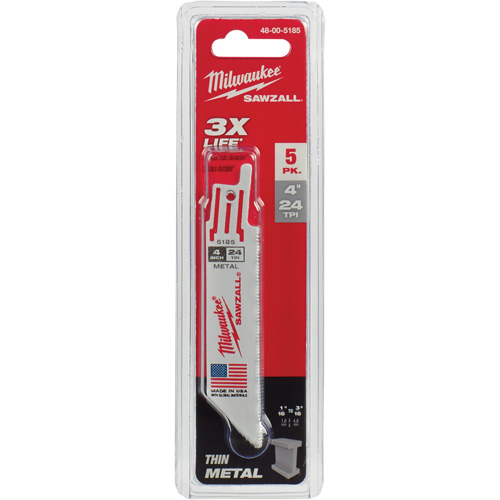 Sawzall&reg; Reciprocating Saw Blades, Bi-Metal, 24 TPI, 4" L x 3/4" W St. Lawrence Industrial & Safety Supply