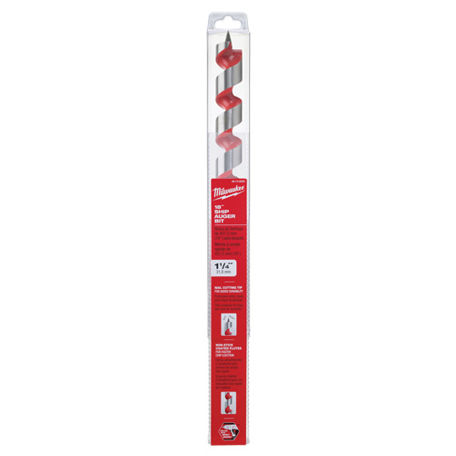 Longue m&egrave;che h&eacute;licoidale pour perceuse, Diam&egrave;tre de 1-1/4", Cannelure 15", Tige 7/16" hexagonal St. Lawrence Industrial & Safety Supply