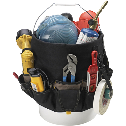48-Pocket Bucket Buddy, 6" L x 11" W x 12" H, Polyester, Black St. Lawrence Industrial & Safety Supply