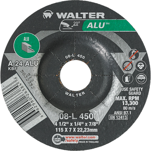 Meules en aluminium &agrave; moyeu d&eacute;port&eacute;, 4-1/2" x 1/4", Arbre 7/8", Type 27 St. Lawrence Industrial & Safety Supply