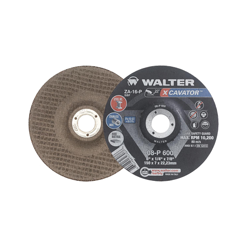 Meule XCAVATOR, 6" x 1/4", Arbre 7/8", Zirconium, Type 27 St. Lawrence Industrial & Safety Supply