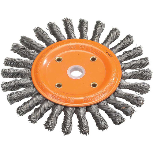 Knot-Twisted Wire Bench Wheel, 8" Dia., 0.0118" Fill, 5/8" Arbor, Steel St. Lawrence Industrial & Safety Supply