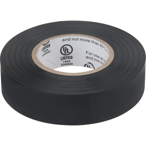 Electrical Tape, 19 mm (3/4") x 18 M (60'), Black, 7 mils St. Lawrence Industrial & Safety Supply