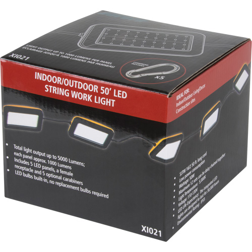 Chaîne de baladeuses DEL, 5 Lumi&egrave;res, 50' lo, Boîtier en Plastique St. Lawrence Industrial & Safety Supply