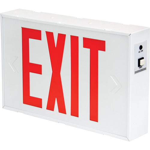 Exit Sign, LED, Battery Operated/Hardwired, 12-1/5" L x 7-1/2" W, English St. Lawrence Industrial & Safety Supply