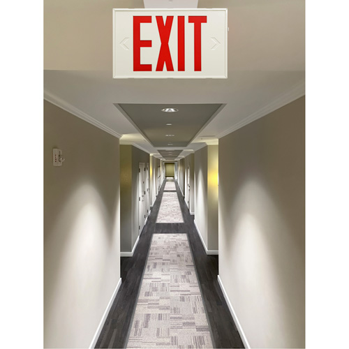 Exit Sign, LED, Battery Operated/Hardwired, 12-1/5" L x 7-1/2" W, English St. Lawrence Industrial & Safety Supply