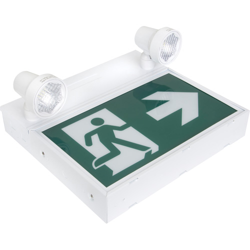 Enseigne d'homme qui court avec &eacute;clairage de s&eacute;curit&eacute;, DEL, &agrave; piles/&agrave; raccordement fixe, 12-1/10" lo x 11" la, Pictogramme St. Lawrence Industrial & Safety Supply
