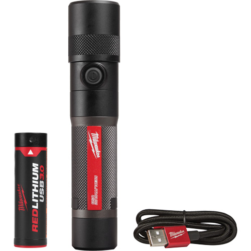 Lampe de poche 1100L &agrave; mise au point par torsion, DEL, 1100 lumens, Piles Rechargeable St. Lawrence Industrial & Safety Supply