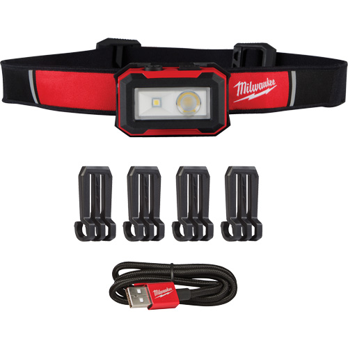 Lampe frontale magn&eacute;tique et lampe de travail, DEL, 450 lumens, 2,5 hres de fonctionnement, piles Rechargeable St. Lawrence Industrial & Safety Supply
