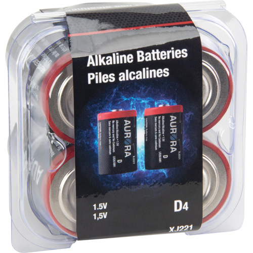 Industrial Alkaline Batteries, D, 1.5 V St. Lawrence Industrial & Safety Supply