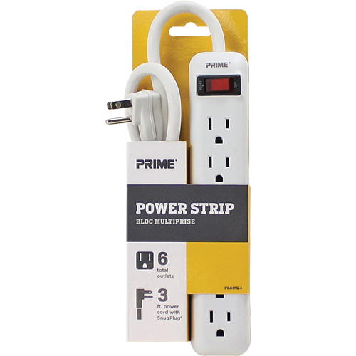 Bloc multiprise, 6 Prise(s), 3', 15 A, 1875 W, 125 V St. Lawrence Industrial & Safety Supply