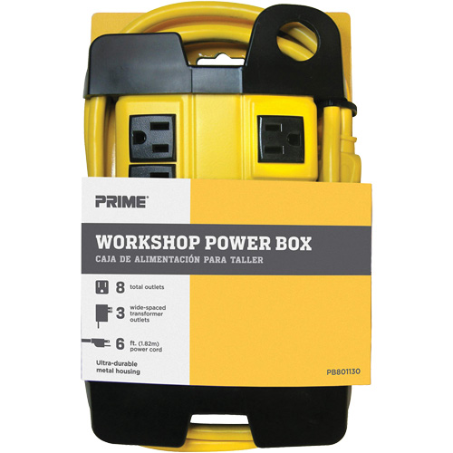 Bloc d'alimentation pour atelier, 8 Prise(s), 6', 15 A, 1875 W, 125 V St. Lawrence Industrial & Safety Supply
