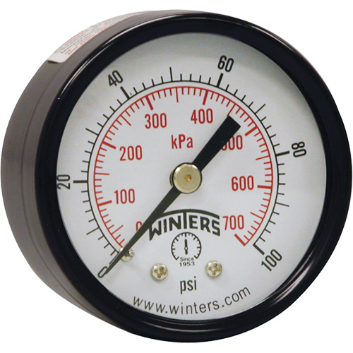 Manom&egrave;tre &eacute;conomique,  2", 0 - 160 psi, Fixation arri&egrave;re, Analogique St. Lawrence Industrial & Safety Supply