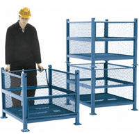 Conteneurs en m&eacute;tal grillag&eacute;, 2 panneaux repliables, Capacit&eacute; 2500 lb, 34,5" la x 40,5" p x 32,25" h St. Lawrence Industrial & Safety Supply