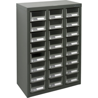 KPC-400 Parts Cabinet, Galvanized Steel, 24 Drawers, 17-3/10" x 8-7/10" x 25-3/5", Grey St. Lawrence Industrial & Safety Supply