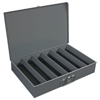 Compartment Steel Scoop Boxes , 18.34" W x 12.16" D x 3.16" H, 6 Vertical Compartments St. Lawrence Industrial & Safety Supply