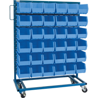 Single-Sided Mobile Bin Rack, Single-sided, 36 bins, 36" W x 16" D x 46-1/2" H St. Lawrence Industrial & Safety Supply