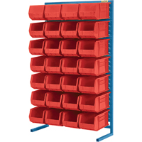 Support stationnaire pour bacs &agrave; un c&ocirc;t&eacute;, 36" la x 12" p x 61" h, 28 bacs St. Lawrence Industrial & Safety Supply