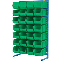 Support stationnaire pour bacs &agrave; un c&ocirc;t&eacute;, 36" la x 12" p x 61" h, 28 bacs St. Lawrence Industrial & Safety Supply