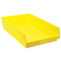 Shelf Bins, 11-1/8" W x 4" H x 17-7/8" D, Yellow, 40 lbs. Capacity St. Lawrence Industrial & Safety Supply