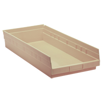 Economy Shelf Bin, 11-1/8" W x 4" H x 23-5/8" D, Ivory, 60 lbs. Capacity St. Lawrence Industrial & Safety Supply