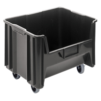 Bac g&eacute;ant mobile empilable, 12-7/16" ha x 19-7/8" la x 15-1/4" p, Capacit&eacute; de 250 lb, Noir St. Lawrence Industrial & Safety Supply