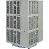Armoire industrielle robuste avec carrousel &agrave; tiroirs, Acier, 240 tiroirs, 27" la x 27" p x 48" h, Gris St. Lawrence Industrial & Safety Supply