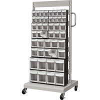 Servante mobile de bacs &agrave; plateaux inclinables, &agrave; un c&ocirc;t&eacute;, 46 bacs, 26-1/4" la x 22" p x 57-1/2" h St. Lawrence Industrial & Safety Supply
