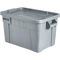 Brute Storage Tote with Lid, 27.88” D x 17.38” W x 15.13” H, 160 lbs. Capacity, Grey St. Lawrence Industrial & Safety Supply
