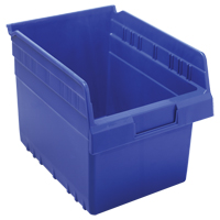 Store-Max Shelf Bins, 8-3/8" W x 8" H x 11-5/8" D, Blue, 44 lbs. Capacity St. Lawrence Industrial & Safety Supply