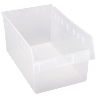 Store-Max Shelf Bins, 11-1/8" W x 8" H x 17-7/8" D, Clear, 56 lbs. Capacity St. Lawrence Industrial & Safety Supply