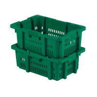 Contenant en plastique Stack-N-Nest pour la manutention des aliments, 16" x 23,9" x 8,8", Vert St. Lawrence Industrial & Safety Supply