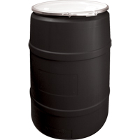 Barils en poly&eacute;thyl&egrave;ne, 55 gal. US (45 gal. imp.), Dessus ouvert, Noir St. Lawrence Industrial & Safety Supply