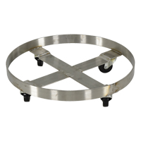 Chariots pour barils, Acier inoxydable, Capacit&eacute;e 800 lb, Diam&egrave;tre 23-1/4", Roue en Caoutchouc St. Lawrence Industrial & Safety Supply