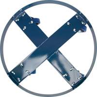 Chariot pour baril, Acier, Capacit&eacute;e 1400 lb, Diam&egrave;tre 24", Roue en &eacute;lastique bleu St. Lawrence Industrial & Safety Supply