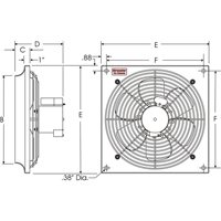 Ventilateurs muraux d'usage g&eacute;n&eacute;ral, Commercial, 2 vitesses, Diam&egrave;tre de 10" St. Lawrence Industrial & Safety Supply